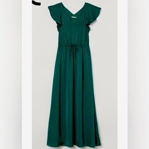 H&M Emerald Green Butterfly Sleeve Maxi Dress